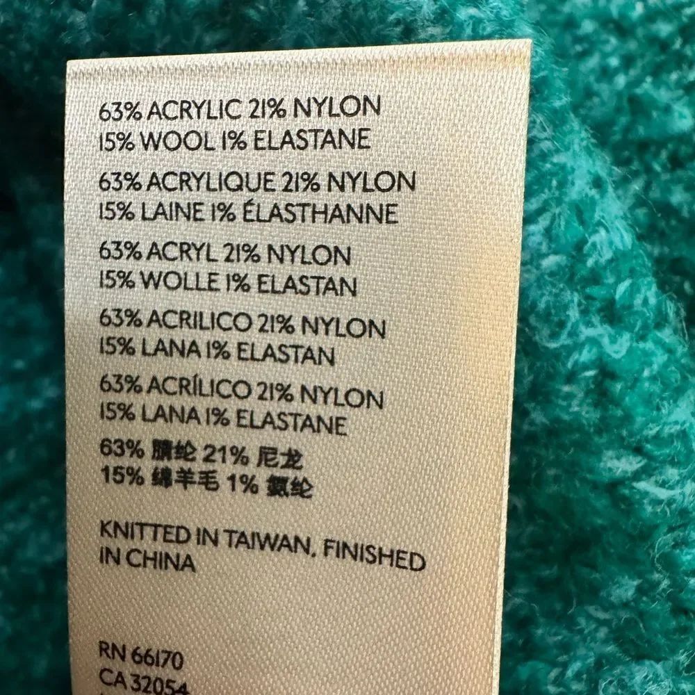 Free People Moira Oversized Sweater in Turquoise XS - Picture 6 of 6
